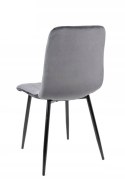 Modesto Design MODESTO krzesło tapicerowane LARA szare - welur, nogi metal czarny Modesto Design MODESTO krzesło tapicerowane LARA szare - welur, nogi metal czarny