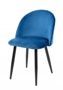 Modesto Design MODESTO krzesło NICOLE ciemny niebieski - welur, nogi metal czarny