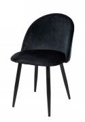 Modesto Design MODESTO krzesło tapicerowane NICOLE czarne - welur, nogi metal czarne Modesto Design MODESTO krzesło tapicerowane NICOLE czarne - welur, nogi metal czarne