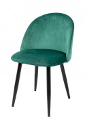 Modesto Design MODESTO krzesło NICOLE zielone - welur, nogi metal czarne Modesto Design MODESTO krzesło NICOLE zielone - welur, nogi metal czarne