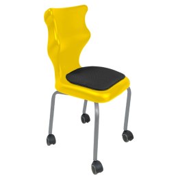 Ergonomiczne krzesło szkolne Spider Move Soft rozmiar 3 żółty - dobre krzesło stacjonarne do biurka, ławki, szkoły, sali konferencyjnej dla dzieci i dla dorosłych 