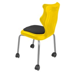 Ergonomiczne krzesło szkolne Spider Move Soft rozmiar 3 żółty - dobre krzesło stacjonarne do biurka, ławki, szkoły, sali konferencyjnej dla dzieci i dla dorosłych 
