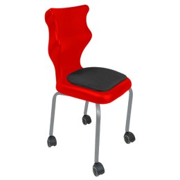 Ergonomiczne krzesło szkolne Spider Move Soft rozmiar 5 czerwony - dobre krzesło stacjonarne do biurka, ławki, szkoły, sali konferencyjnej dla dzieci i dla dorosłych 