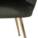 ACTONA Fotel Daniella Dark Green złote nogi -krzesło do jadalni ciemo zielone