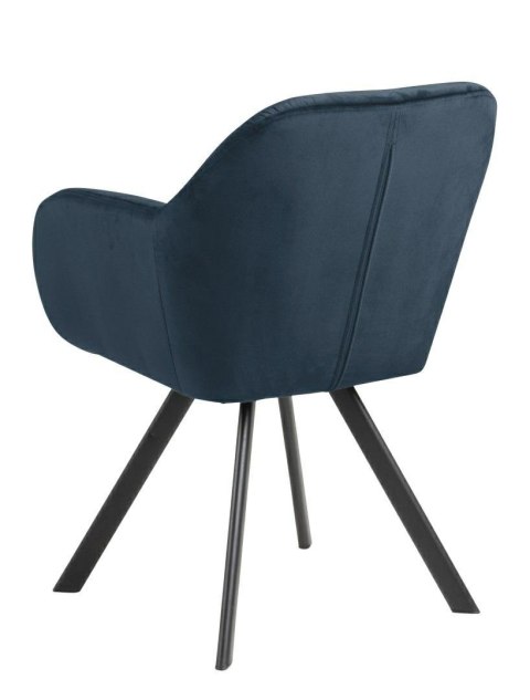 ACTONA Krzesło do jadalni Lola VIC Navy Blue, granatowe, pikowane z podłokietnikami ACTONA Krzesło do jadalni Lola VIC Navy Blue, granatowe, pikowane z podłokietnikami