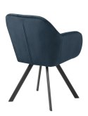 ACTONA Krzesło do jadalni Lola VIC Navy Blue, granatowe, pikowane z podłokietnikami ACTONA Krzesło do jadalni Lola VIC Navy Blue, granatowe, pikowane z podłokietnikami