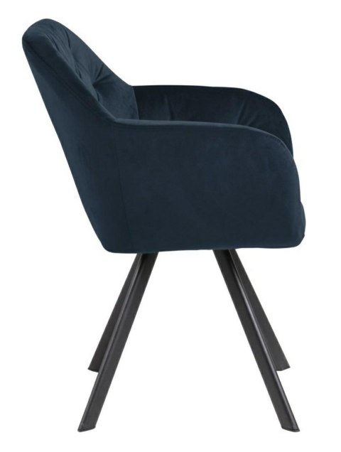 ACTONA Krzesło do jadalni Lola VIC Navy Blue, granatowe, pikowane z podłokietnikami ACTONA Krzesło do jadalni Lola VIC Navy Blue, granatowe, pikowane z podłokietnikami