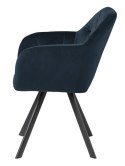 ACTONA Krzesło do jadalni Lola VIC Navy Blue, granatowe, pikowane z podłokietnikami ACTONA Krzesło do jadalni Lola VIC Navy Blue, granatowe, pikowane z podłokietnikami