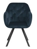 ACTONA Krzesło do jadalni Lola VIC Navy Blue, granatowe, pikowane z podłokietnikami ACTONA Krzesło do jadalni Lola VIC Navy Blue, granatowe, pikowane z podłokietnikami