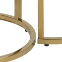 ACTONA Zestaw stolików kawowych Alisma okrągłe, okrągłe szklane z imitacją marmuru, złoty stelaż