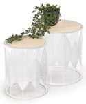 ŁAWA OKRĄGŁA FOLLA zestaw 2 STOLIK Halmar stal malowana BIAŁA / MDF okleinowany NATURALNY fi 40, fi 33 ŁAWA OKRĄGŁA FOLLA zestaw 2 STOLIK Halmar stal malowana BIAŁA / MDF okleinowany NATURALNY fi 40, fi 33