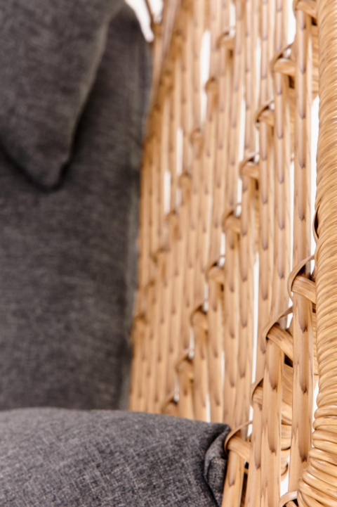 Halmar sofa Kanapa IKARO XL rattan synt. naturalny-czarny stal malowana, tkanina popielaty Halmar sofa Kanapa IKARO XL rattan synt. naturalny-czarny stal malowana, tkanina popielaty