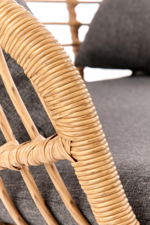 Halmar sofa Kanapa IKARO XL rattan synt. naturalny-czarny stal malowana, tkanina popielaty Halmar sofa Kanapa IKARO XL rattan synt. naturalny-czarny stal malowana, tkanina popielaty