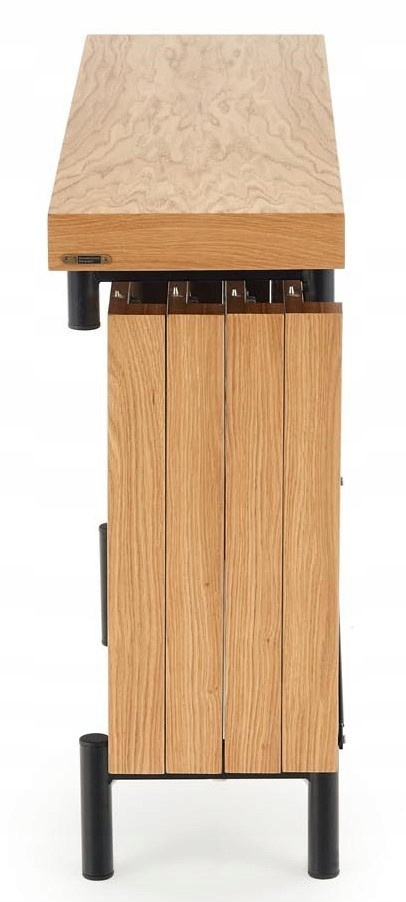 Halmar INFERNO konsolka na blaty do stołu MDF+okleina dąb naturalny - stal malowana czarny 106x30 Halmar INFERNO konsolka na blaty do stołu MDF+okleina dąb naturalny - stal malowana czarny 106x30