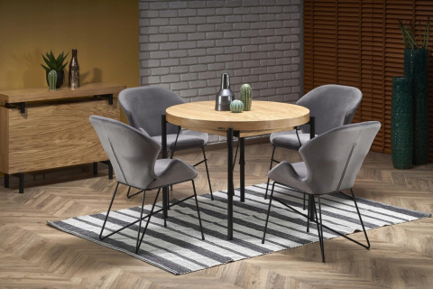 Halmar INFERNO konsolka na blaty do stołu MDF+okleina dąb naturalny - stal malowana czarny 106x30 Halmar INFERNO konsolka na blaty do stołu MDF+okleina dąb naturalny - stal malowana czarny 106x30