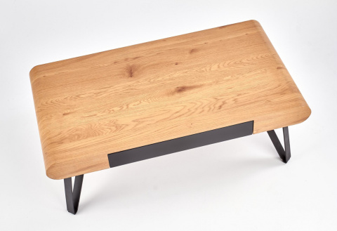 Halmar ława MARINA mdf okleinowany dąb złoty / stal malowana czarny 110x60 Halmar ława MARINA mdf okleinowany dąb złoty / stal malowana czarny 110x60