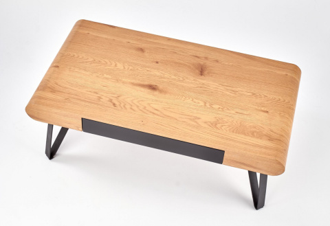 Halmar ława MARINA mdf okleinowany dąb złoty / stal malowana czarny 110x60 Halmar ława MARINA mdf okleinowany dąb złoty / stal malowana czarny 110x60