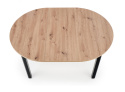 Halmar stół RINGO blat MDF okleinowany dąb artisan, nogi - czarny (102-142x102x76 cm) Halmar stół RINGO blat MDF okleinowany dąb artisan, nogi - czarny (102-142x102x76 cm)