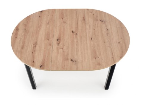 Halmar stół RINGO blat MDF okleinowany dąb artisan, nogi - czarny (102-142x102x76 cm) Halmar stół RINGO blat MDF okleinowany dąb artisan, nogi - czarny (102-142x102x76 cm)