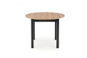 Halmar stół RINGO blat MDF okleinowany dąb artisan, nogi - czarny (102-142x102x76 cm)