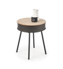 Halmar ława stolik ze schowkiem TROFEA MDF + okleina naturalny/czarny stal malowana, rattan synt. fi 40 Halmar ława stolik ze schowkiem TROFEA MDF + okleina naturalny/czarny stal malowana, rattan synt. fi 40
