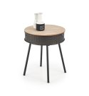 Halmar ława stolik ze schowkiem TROFEA MDF + okleina naturalny/czarny stal malowana, rattan synt. fi 40 Halmar ława stolik ze schowkiem TROFEA MDF + okleina naturalny/czarny stal malowana, rattan synt. fi 40