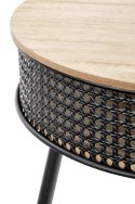 Halmar ława stolik ze schowkiem TROFEA MDF + okleina naturalny/czarny stal malowana, rattan synt. fi 40 Halmar ława stolik ze schowkiem TROFEA MDF + okleina naturalny/czarny stal malowana, rattan synt. fi 40