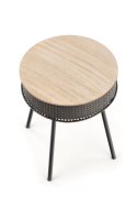 Halmar ława stolik ze schowkiem TROFEA MDF + okleina naturalny/czarny stal malowana, rattan synt. fi 40 Halmar ława stolik ze schowkiem TROFEA MDF + okleina naturalny/czarny stal malowana, rattan synt. fi 40