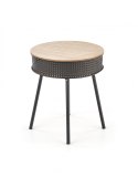 Halmar ława stolik ze schowkiem TROFEA MDF + okleina naturalny/czarny stal malowana, rattan synt. fi 40 Halmar ława stolik ze schowkiem TROFEA MDF + okleina naturalny/czarny stal malowana, rattan synt. fi 40