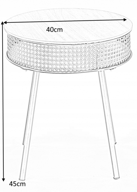 Halmar ława stolik ze schowkiem TROFEA MDF + okleina naturalny/czarny stal malowana, rattan synt. fi 40 Halmar ława stolik ze schowkiem TROFEA MDF + okleina naturalny/czarny stal malowana, rattan synt. fi 40