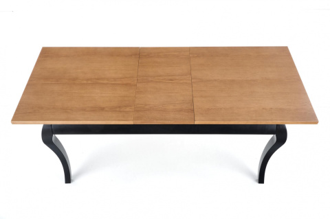Halmar WINDSOR stół rozkładany 160-240x90x76 cm, płyta fornirowana obrzeża lite drewno ciemny dąb/nogi czarny lite drewno bukowe Halmar WINDSOR stół rozkładany 160-240x90x76 cm, płyta fornirowana obrzeża lite drewno ciemny dąb/nogi czarny lite drewno bukowe