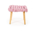 Halmar taboret YETI tkanina jasny różowy, nogi lite drewno naturalny 37x27x35 Halmar taboret YETI tkanina jasny różowy, nogi lite drewno naturalny 37x27x35