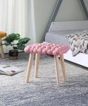 Halmar taboret YETI tkanina jasny różowy, nogi lite drewno naturalny 37x27x35 Halmar taboret YETI tkanina jasny różowy, nogi lite drewno naturalny 37x27x35