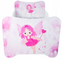 Halmar łóżko HAPPY FAIRY biało / różowe z materacem, płyta laminowana obrzeża miękkie PVC dla dziewczynki