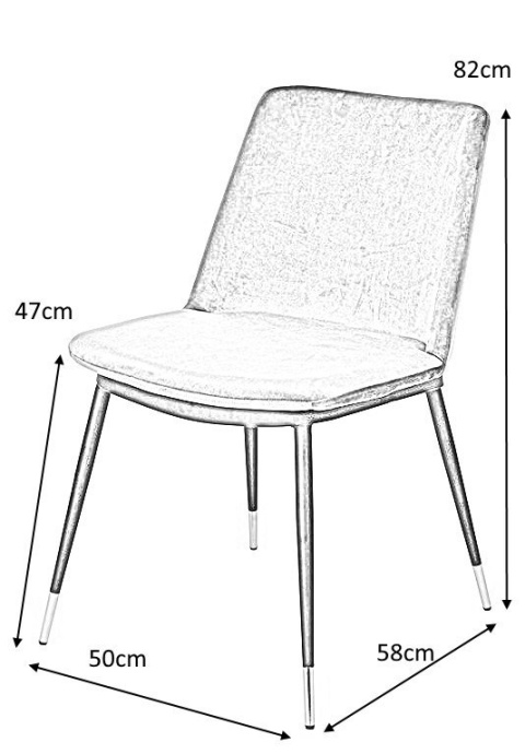 King Home Krzesło DIEGO khaki welur, podstawa metalowa czarno złota King Home Krzesło DIEGO khaki welur, podstawa metalowa czarno złota