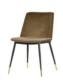 King Home Krzesło DIEGO khaki welur, podstawa metalowa czarno złota King Home Krzesło DIEGO khaki welur, podstawa metalowa czarno złota