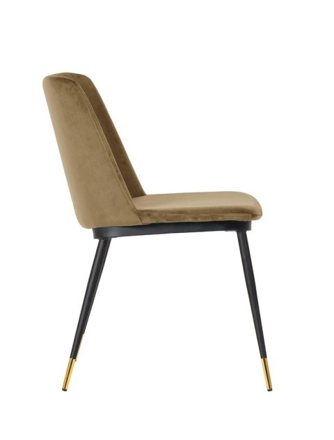 King Home Krzesło DIEGO khaki welur, podstawa metalowa czarno złota King Home Krzesło DIEGO khaki welur, podstawa metalowa czarno złota