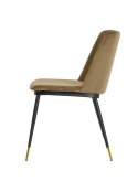King Home Krzesło DIEGO khaki welur, podstawa metalowa czarno złota King Home Krzesło DIEGO khaki welur, podstawa metalowa czarno złota