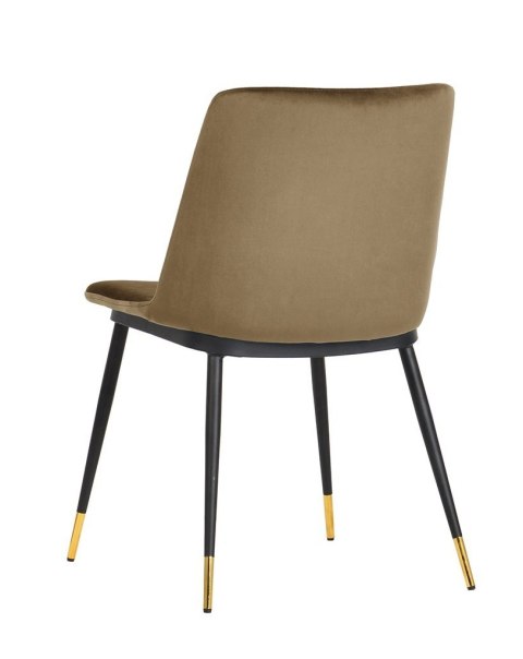 King Home Krzesło DIEGO khaki welur, podstawa metalowa czarno złota King Home Krzesło DIEGO khaki welur, podstawa metalowa czarno złota