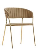 King Home Krzesło MARGO khaki welur, podstawa metal złoty King Home Krzesło MARGO khaki welur, podstawa metal złoty