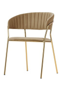 King Home Krzesło MARGO khaki welur, podstawa metal złoty King Home Krzesło MARGO khaki welur, podstawa metal złoty