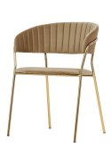 King Home Krzesło MARGO khaki welur, podstawa metal złoty King Home Krzesło MARGO khaki welur, podstawa metal złoty