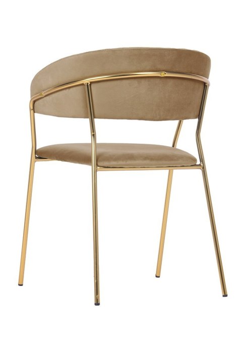 King Home Krzesło MARGO khaki welur, podstawa metal złoty King Home Krzesło MARGO khaki welur, podstawa metal złoty