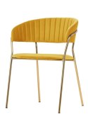 King Home Krzesło MARGO żółte welur, metal złoty King Home Krzesło MARGO żółte welur, metal złoty