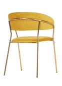 King Home Krzesło MARGO żółte welur, metal złoty King Home Krzesło MARGO żółte welur, metal złoty