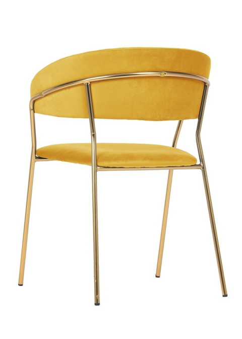 King Home Krzesło MARGO żółte welur, metal złoty King Home Krzesło MARGO żółte welur, metal złoty