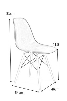 King Home Krzesło DSW WOOD szare.30 tworzywo - podstawa drewniana bukowa łączenia stal lakierowana na czarno