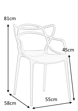 MODESTO krzesło HILO szare - polipropylen stabilne i wygodne