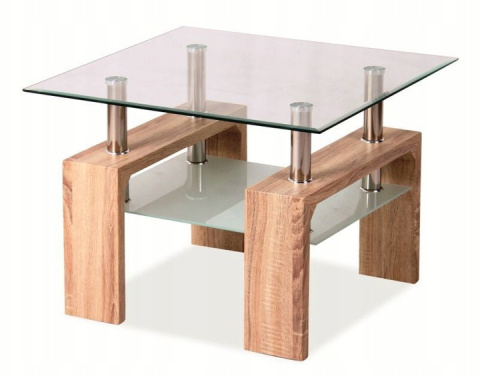 SIGNAL ŁAWA LISA D BASIC SZKŁO HART. TRANSP./DĄB SONOMA MDF 60x60x45 Z PÓŁKĄ SIGNAL ŁAWA LISA D BASIC SZKŁO HART. TRANSP./DĄB SONOMA MDF 60x60x45 Z PÓŁKĄ