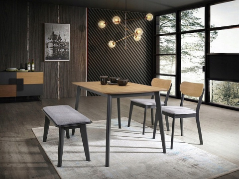 SIGNAL STÓŁ VITRO II MDF+OKLEINA NAT. DĄB/ DREWNO GRAFIT 120(160)X80 SIGNAL STÓŁ VITRO II MDF+OKLEINA NAT. DĄB/ DREWNO GRAFIT 120(160)X80